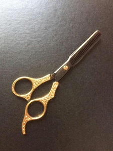 Tijeras de Peluquería con Mango Dorado, Hoja Recta, para Corte de Cabello, para Estilistas y Barberos - Product Image 5