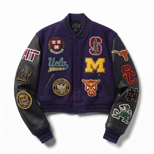 Chaqueta Varsity con nueva colección de diseños de moda, chaquetas varsity para mujer, chaqueta universitaria de lana y cuero. - Product Image 1