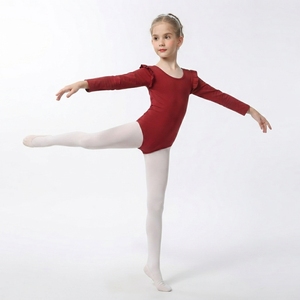 Justaucorps de danse simple pour enfants, dos nu, chaud, pour ballerine, yoga, gymnastique, jupe, ensemble d'entraînement en coton pour filles - Product Image 4