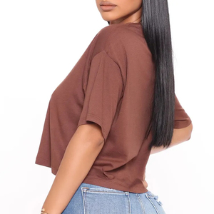 Women Summer Crop <b>Top</b> T-Shirt 100% Cotton Eco-Friendly Quick Dry Wholesale <b>High</b> Quality Breathable Custom Logo Best Selling - Product Image 2