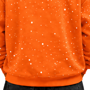 Sudadera con Capucha para Hombre, Estampado de Puntos Blancos y Naranjas, Felpa Gruesa, con Cordón Ajustable, Bolsillo Canguro, Estilo Casual Urbano - Product Image 6