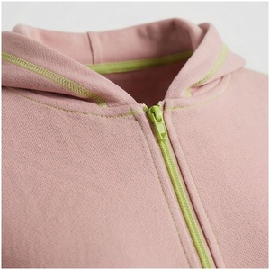 Women <b>Pink</b> Hooded Tracksuit Set Full Length Zipper <b>Sweatshirt</b> & Jogger Pants Solid Color Casual Loose Fit Spring Wear - Product Image 4