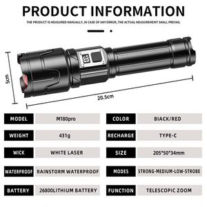 CITICITY Long Range Tactical Flashlight <b>Rechargeable</b> Zoom LCD 4 Modes Aluminum Alloy 1700 Lumens Waterproof for Outdoors Camping - Product Image 4