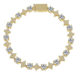 Pulsera de Plata de Moda al por Mayor, Joyería Hip Hop, Pulsera de Estrella con Moissanita de Color D para Regalo de Amigos - Product Image 2