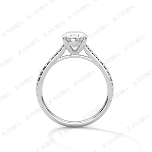 Bague solitaire en moissanite ovale certifiée pour femme, options argent, or, or rose, livraison gratuite, bijoux élégants et raffinés - Product Image 6