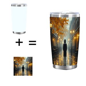 Stainless Steel Tumbler 20oz Double Wall Vacuum Insulated Keep <b>Hot</b> <b>Cold</b> All Day Travel Mug - Product Image 1