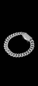 Chaîne cubaine à quatre rangs de 15 mm en or blanc, sertie de diamants de laboratoire et de moissanite, style Miami, bijoux hip-hop pour homme, finition 14 carats - Product Image 4