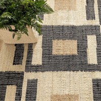 Tapis en jute tressé à la main |   Tapis d'appoint en osier naturel tressé |   Tapis texturé épais en tissage plat, fabriqué à la machine, antidérapant, style Wabi-Sabi