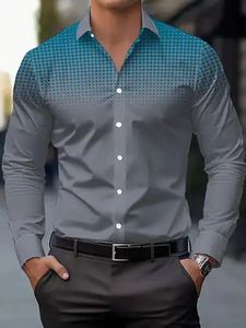 Chemise habillée homme automne à manches longues en satin doux, motif imprimé de qualité supérieure, respirante, décontractée et formelle, avec logo personnalisé - Product Image 3