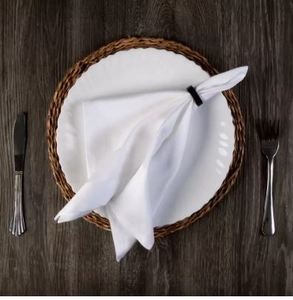 Serviettes de table en satin de qualité supérieure avec bordure élégante, pour usage quotidien, lavables, en lin de salle à manger - Product Image 2