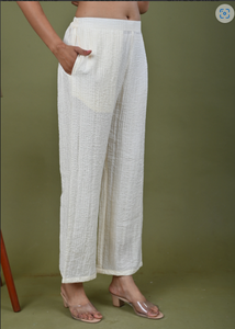 ชุดเซ็ตผ้าไหมไอวอรี่แบบย่นสไตล์คาฟตัน - Product Image 5