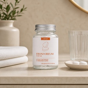 [FROM OREUM] Pasta de Dientes Sólida para Hoteles, Sabor Mandarina de Jeju, 60 Tabletas, para Baños de Huéspedes - Product Image 4