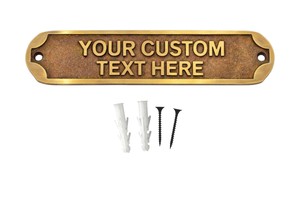 Custom Engraved Solid Brass Plaque Personalized Metal <b>Name</b> <b>Plate</b> Door Sign House Address Sign Modern Bronze Finish Wedding - Product Image 6