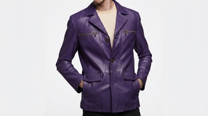 Custom Men's <b>Leather</b> <b>Jacket</b> <b>Blazer</b> Style Premium Outerwear Clothing Manufacturer - Product Image 2