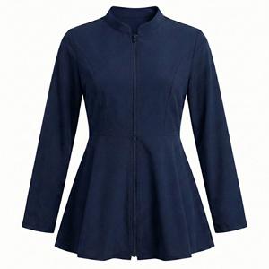 Blouse Médicale Slim Fit Élégante pour Femme, Vente en Gros OEM, Uniforme Médical avec Fermeture Éclair, Blouses d'Infirmière Professionnelles Personnalisables - Product Image 6