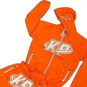 Premium nylon polyester windbreaker short set lightweight woven fabric sky blue hoodie short with applique custom logo plus size - Product Image 3