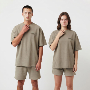 T-shirt unisexe oversize pour femme, col rond, coton léger de qualité supérieure, streetwear, logo personnalisé sur le devant, OEM ODM, vente en gros - Product Image 4
