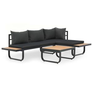 Set di 2 Divani Modulari Medi in Alluminio Antracite per Arredamento da Giardino - Product Image 1