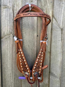 Bridon en cuir de qualité supérieure, type western, équipement équestre pour chevaux de course, avec logo personnalisable, excellente qualité - Product Image 4