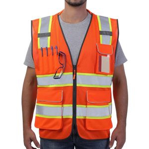 Gilet de travail haute visibilité réfléchissant, robuste, certifié CE, avec logo personnalisé, pour les travaux de construction et routiers - Product Image 1