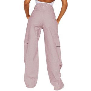 2026 New Fashion Summer Thin Ice <b>Silk</b> Wide Leg Pants Women's High Waist <b>Cargo</b> Drape Loose Baggy Straight Floor-length <b>Trousers</b> - Product Image 2