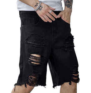 Shorts de Mezclilla Desgastados de Estilo Casual a Bajo Precio para Hombre, Corte Holgado, Lavados, 100% Algodón, Shorts de Mezclilla Holgados - Product Image 2