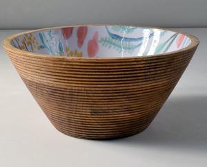 Bol en bois fait main avec motif floral coloré pour servir la nourriture à la maison, écologique, pour le camping, personnalisable, réutilisable, ustensiles de cuisine - Product Image 3