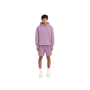 Conjunto de sudadera con capucha y pantalones cortos para hombre, color lila morado, conjunto a juego, sudadera con capucha extragrande, pantalones cortos de forro polar, conjunto de dos piezas, pantalones cortos con cordón ajustable, personalizado. - Product Image 1