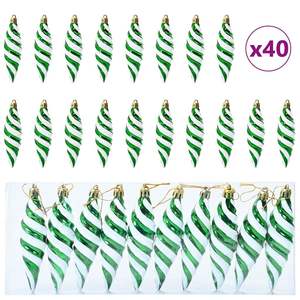 40 Piezas de Adornos Navideños en Forma de Espiral, Bolas de Plástico Verde para Árbol de Navidad - Product Image 2