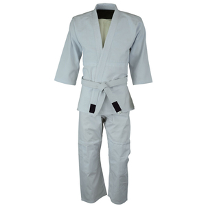 Kimono de BJJ, Uniforme 100% Algodón Blanco, Corte Holgado, Unisex, Adulto, Resistente, Teñido Liso, Transpirable, Peso de la Tela 480g, Ropa de Artes Marciales - Product Image 1