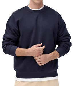 Sudadera Básica para Hombre, 100% Algodón, Corte Holgado, Felpa Suave, Cuello Redondo, para Invierno, Impresión Digital - Product Image 2