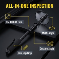 Miroir d'inspection portable sous véhicule et plafond WD-MI, miroir de sécurité portable avec poignée extensible de 45 à 160 cm