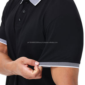 เสื้อโปโลเข้ารูปผู้ชายเสื้อ3D แขนสั้นแบบลำลองตัดสามมิติระบายอากาศได้ดีจากผู้ผลิต - Product Image 4