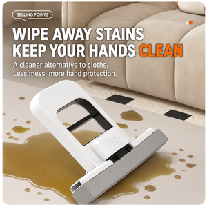 Mini Mopa de Mano con Cabezal de Esponja PVA Giratorio, Autoescurrible y Plegable, para Limpieza de Mesas y Ventanas - Product Image 2