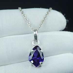 จี้แทนซาไนต์สองสีสไตล์มินิมอล สร้อยคอเงินแท้ 925 ของขวัญเซอร์ไพรส์ประจำเดือนธันวาคม - Product Image 1