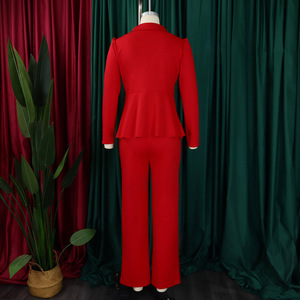 African Office Dresses Women Plus Size Solid Button Full Length 2 Piece Long <b>Set</b> Custom Wholesale - Product Image 2