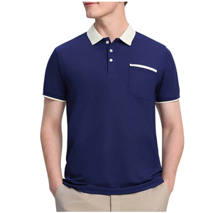 Camiseta Polo Clásica Azul Marino para Hombre, Mezcla de Algodón Premium, Camiseta Polo Casual de Golf, Proveedor al por Mayor de Marca Privada OEM ODM - Product Image 1