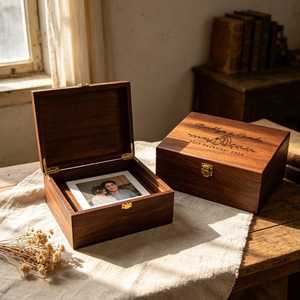 Custom Engraved Polished Rectangle Walnut Wooden <b>Keepsake</b> <b>Box</b> Home Decor Gift <b>for</b> <b>Wedding</b> Anniversary Souvenir - Product Image 3