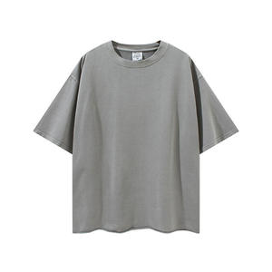 เสื้อยืดโอเวอร์ไซส์ผ้าฝ้ายหนานุ่มพิมพ์ลายโลโก้ตามสั่งสำหรับผู้ชาย เสื้อยืดโอเวอร์ไซส์ผ้าฝ้ายเฟรนช์เทอร์รี่เนื้อหนักแบบดิสเทรส - Product Image 2