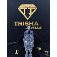 Pendentif Iced Out entièrement serti de diamants Moissanite, breloque Labubu, bijoux de luxe Hip Hop, pendentif éclatant par Trisha Jewels