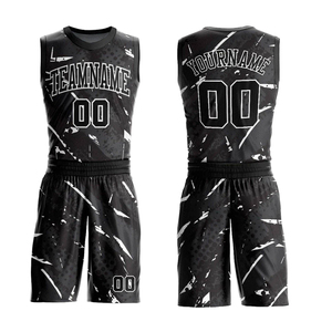 SOSH4 Custom Unisex Basketball <b>Jersey</b> Set Black Blue Yellow Mesh Breathable % Polyester All Seasons <b>Sport</b> Wear Size M - Product Image 1