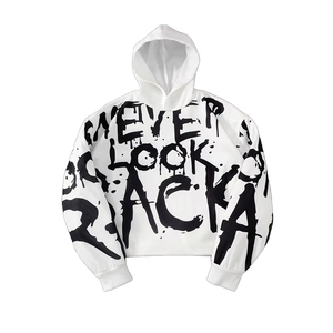 Sudadera con capucha unisex personalizable de cuello redondo con cremallera, de algodón y elastano, con diseño digital de letras y dibujos en el frente/trasero, ideal para otoño. - Product Image 6