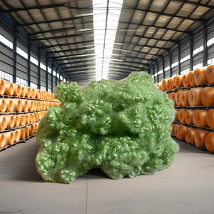 Fibres de polyester synthétiques vierges Vikohasan 15D 2D vertes de haute qualité, ignifuges, creuses, pour le filage du béton - Product Image 1