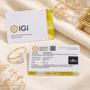 Designer Lab Grown Diamond 14KT Solid Yellow Gold Engagement <b>Ring</b> with IGI Certified Brilliant Cut Luxury Wedding Women Jewelry - Product Image 6