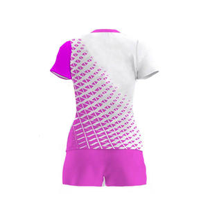 Volleyball Uniform Set Sublimated Print Blue White Sleeveless Jersey Shorts With Number 17 Athletic Fit For Adults - Product Image 6
