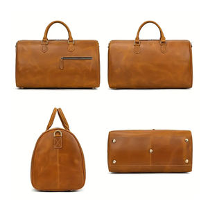 Sac de voyage en cuir personnalisé avec logo, vente en gros d'usine, pour hommes, nouvelle arrivée, sac de sport en cuir pour les voyages en plein air - Product Image 3