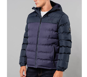 Outdoor <b>Men</b> Clothing Streetwear North Puffer <b>Jacket</b> <b>Thick</b> <b>Fleece</b> Lining Color Block Pattern Hiking ODM Winter Warm Bubble Coat - Product Image 6
