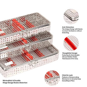 Boîte de Stérilisation à Mailles Fines en Acier Inoxydable Premium, Autoclavable, pour Instruments Chirurgicaux et Médicaux, Certifiée CE ISO, Organisateur de Instruments - Product Image 3