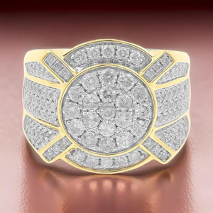Hip Hop Iced Out Statement <b>Ring</b> for <b>Men</b> 925 Sterling <b>Silver</b> Rhodium Plated Personalized Engagement or Wedding Party <b>Ring</b> Gifts - Product Image 2