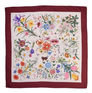 Bandana en coton biologique, prix d'usine personnalisé, design de logo, impression numérique, écharpe carrée double face, mode quatre saisons - Product Image 6